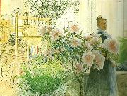 Carl Larsson azalea-karin med azalea oil painting